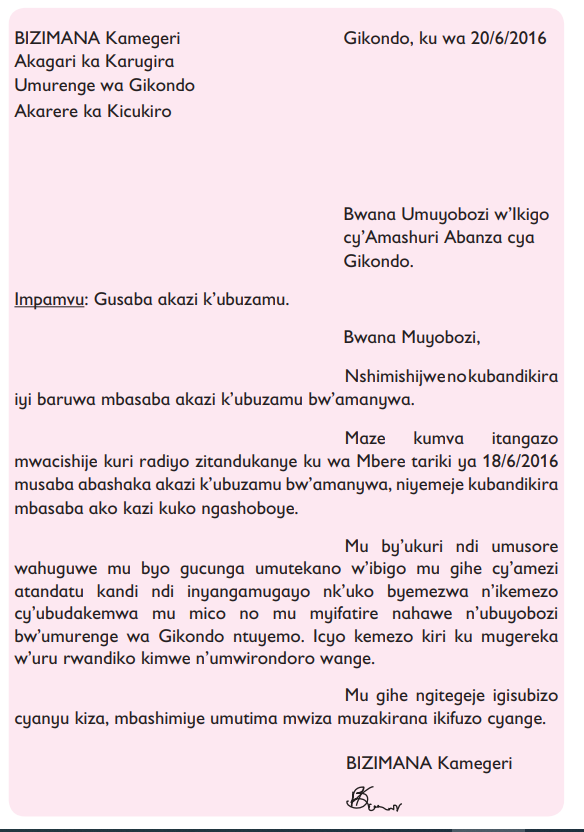 Course: Kinyarwanda, Topic: 5 Gukorera Mu Mucyo